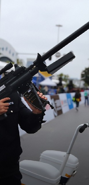 Case of drone countermeasure gun